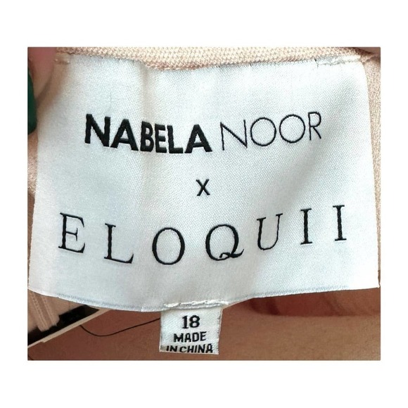 NWT Nabela Noor X Eloquii RARE Tiered Puff Sleeve Tulle Midi Dress in Blush Pink - Picture 7 of 11